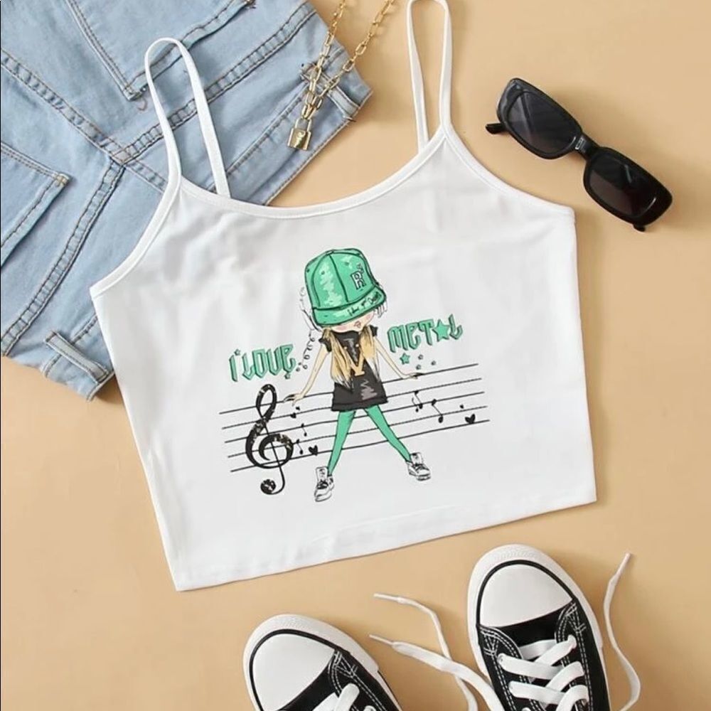 Cute pop art graphic tank